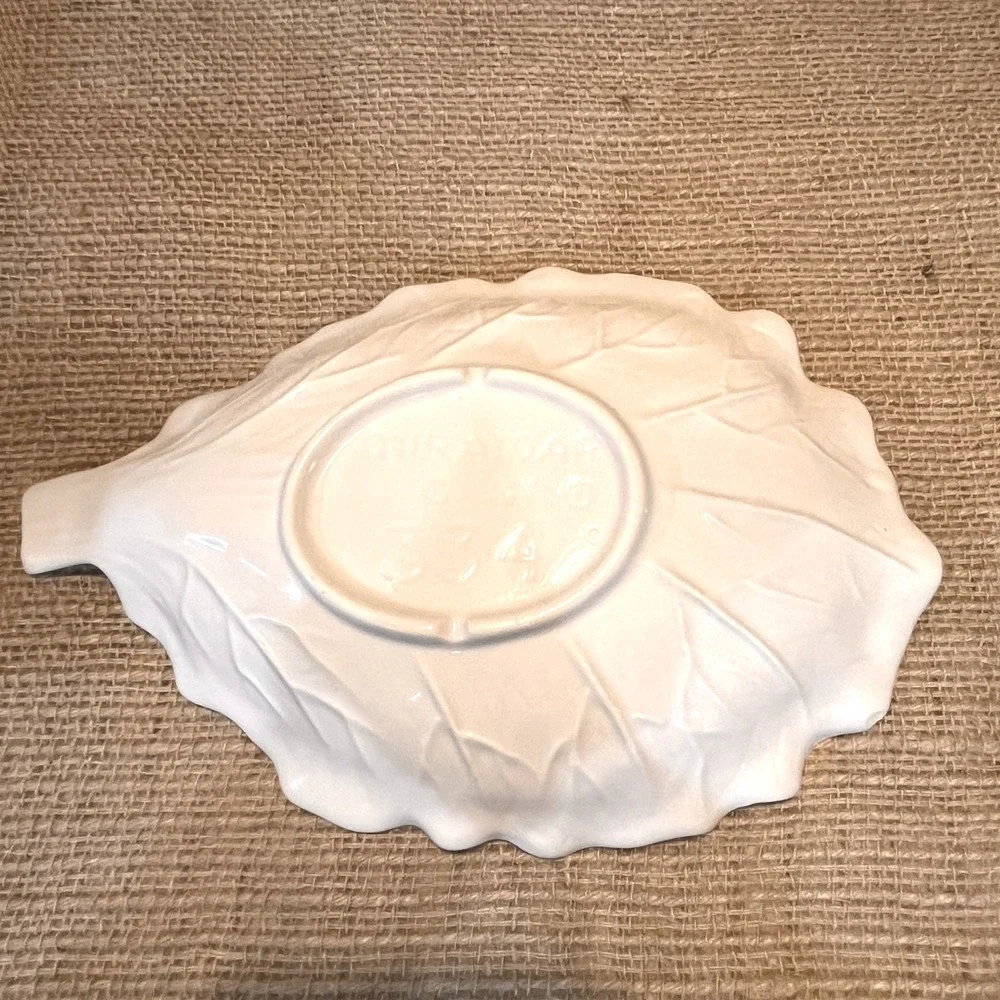 Vintage Mirimar of California Ceramic Cabbage Bowl & Leaf Set White 334 & 335 - Picture 6 of 14